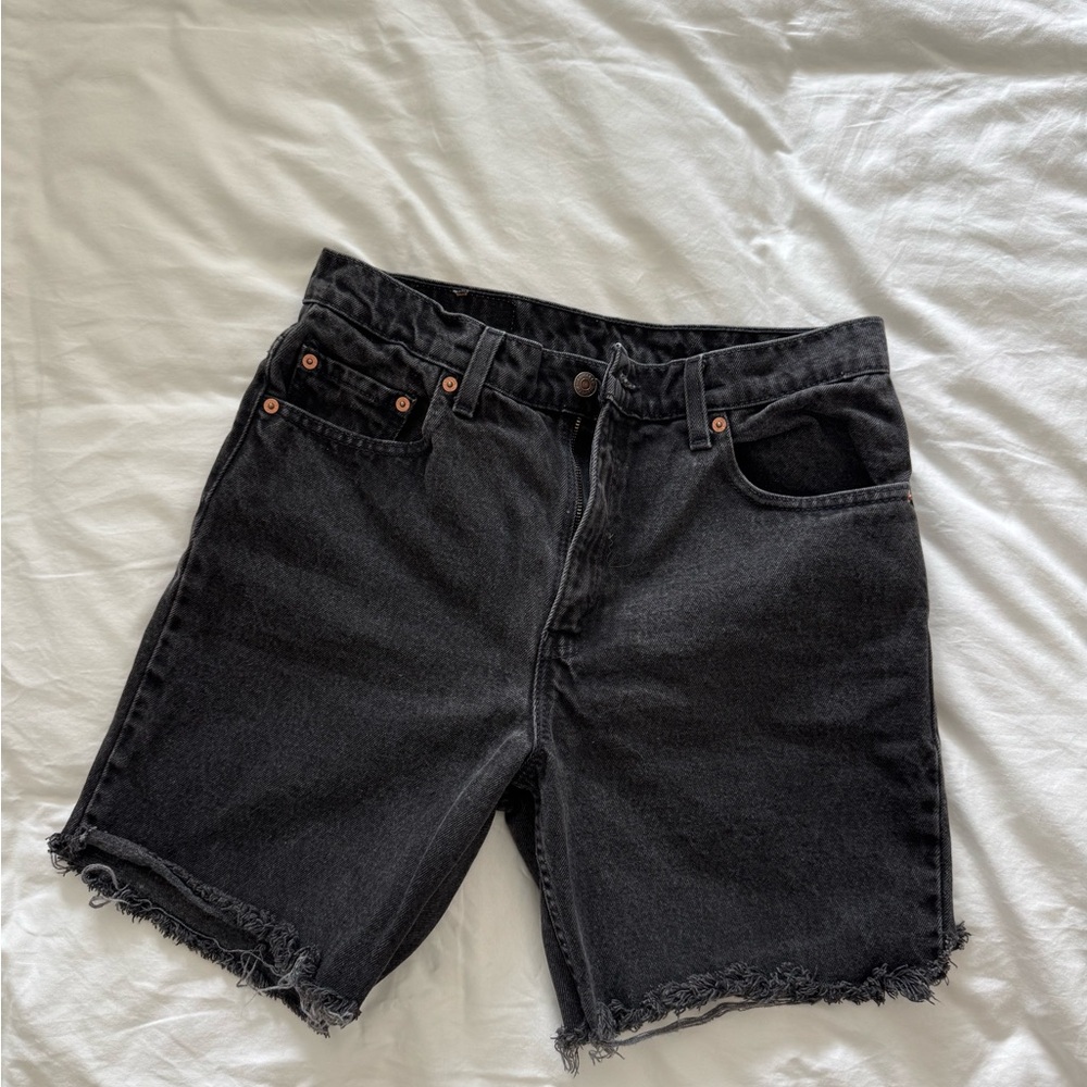 Levi’s 505 Faded Black Cutoff Shorts - Picture 2 of 7